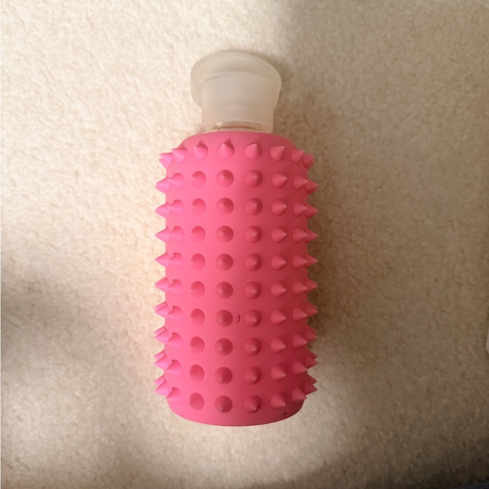 bkr Pink Spiked Glass Water Bottle